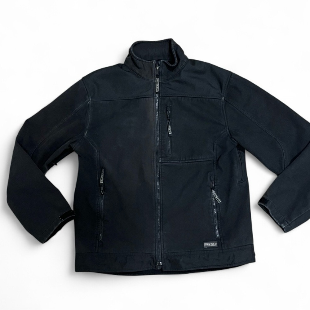 Dakota Black Soft-shell Jacket Worn-In Utility Workwear Size Medim